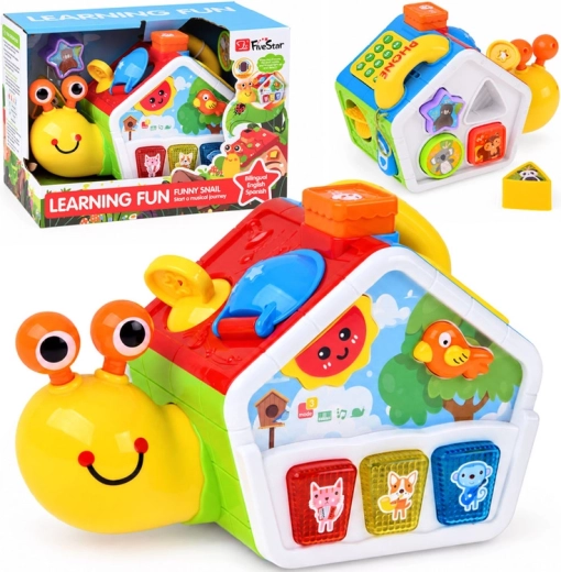 Melc educativ interactiv cu sortator, muzică și lumini