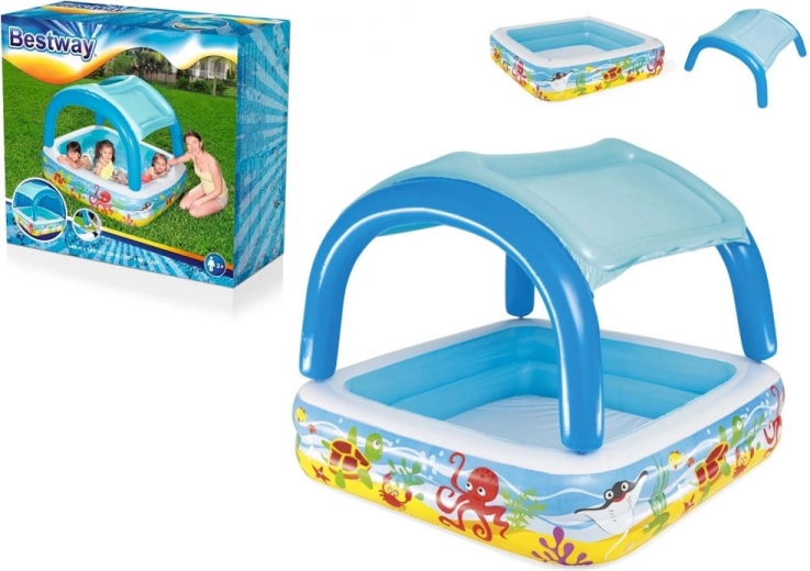 Piscină gonflabilă pentru copii cu baldachin