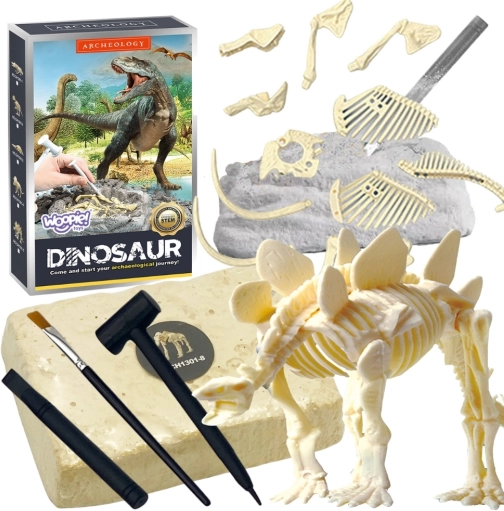 Woopie set arheologic – dinozaur stegozaur, săpături și schelet de asamblat