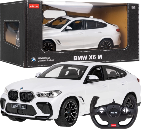 Rastar BMW X6 M 1:14 mașină RC cu telecomandă 2,4 GHz – Alb
