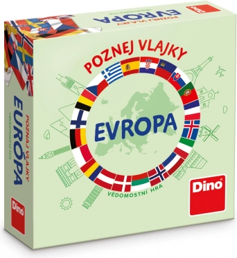 Dino Joc de cărți de călătorie Recunoaște steagurile Europei