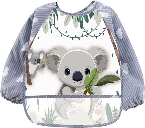 Bavețică impermeabilă pentru copii cu mâneci lungi KRUZZEL cu buzunar – koala