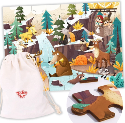Tooky Toy puzzle Alpi - Animale și peisaj
