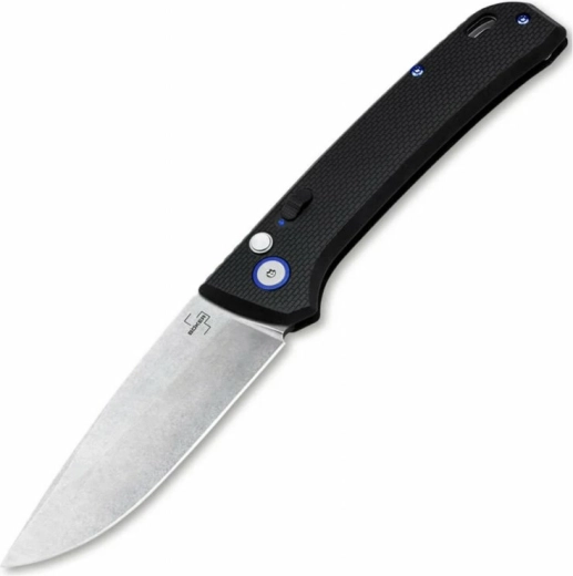 Böker Plus FRND Silver cuțit de buzunar automat 8,5 cm, stonewash, negru, Grivory