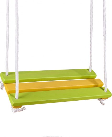 Scaun de leagăn din lemn verde-galben 46 × 19,5 cm