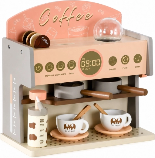 Espressor din lemn realist, ca la cafenea
