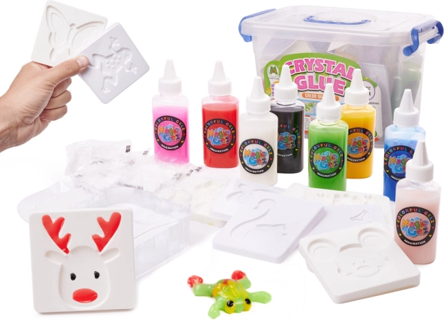 Adeziv gel 3D cristal – set creativ în găletușă, 26 piese