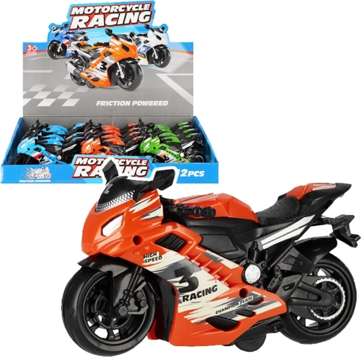 Motocicletă de curse colorată – jucărie pentru copii 14 cm