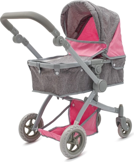 Cărucior pentru păpuși 2 în 1 Baby Mix Sophie roz-gri