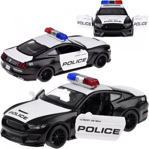 Mașină de poliție metalică Ford Mustang Shelby GT350 1:32 cu lumini și sunete