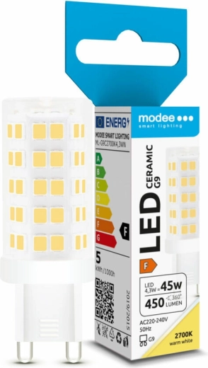 Bec LED G9 ceramic 4,3 W alb cald