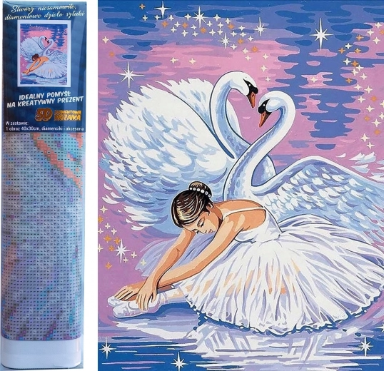 Pictură cu diamante Lacul Lebedelor 30 × 40 cm