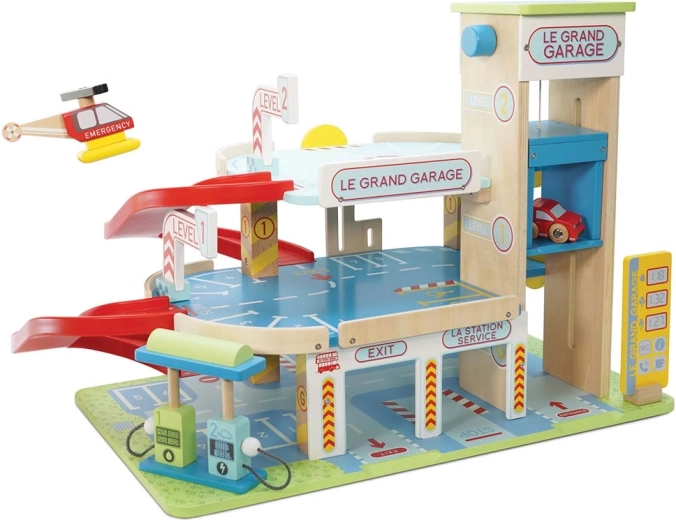 Le Toy Van garaj din lemn pe mai multe niveluri Le Grand Garage