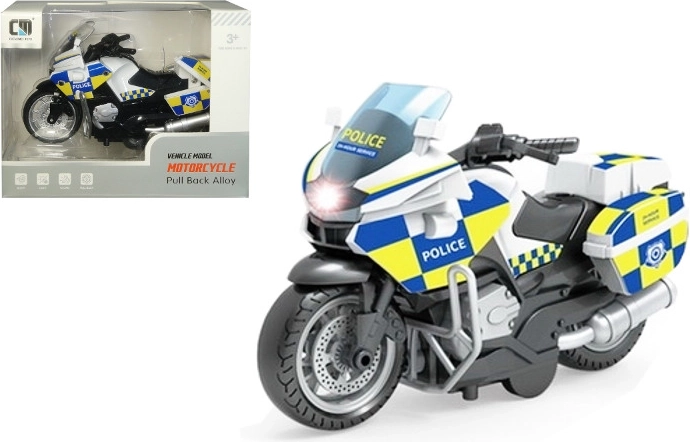 Motocicletă de poliție cu lumină și sunet