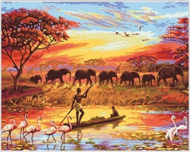 Norimpex pictură pe numere Savana africană 40 × 50 cm