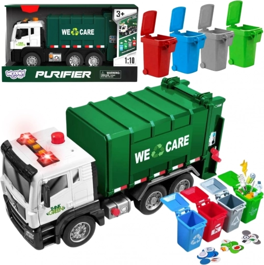 Camion de salubritate interactiv „Purifier” 1:10 - Jucărie educativă pentru sortare deșeuri