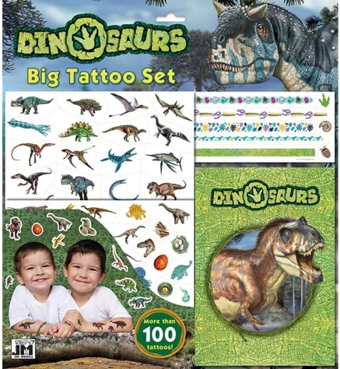 Set mare cu tatuaje cu dinozauri