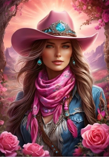 Puzzle BLUEBIRD Cowgirl Roz Roz 1000 piese