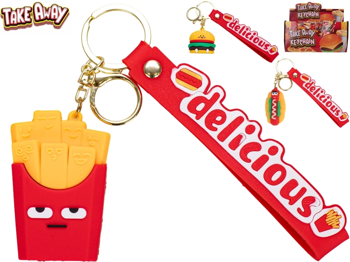 Breloc pentru chei fast food take away (4–7 cm)