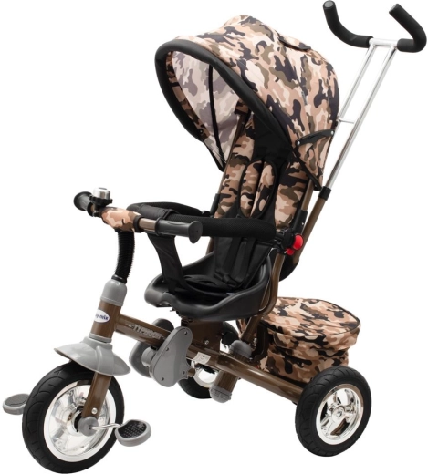 Tricicletă pentru copii 3în1 cu scaun rotativ 360° Baby Mix Typhoon, army