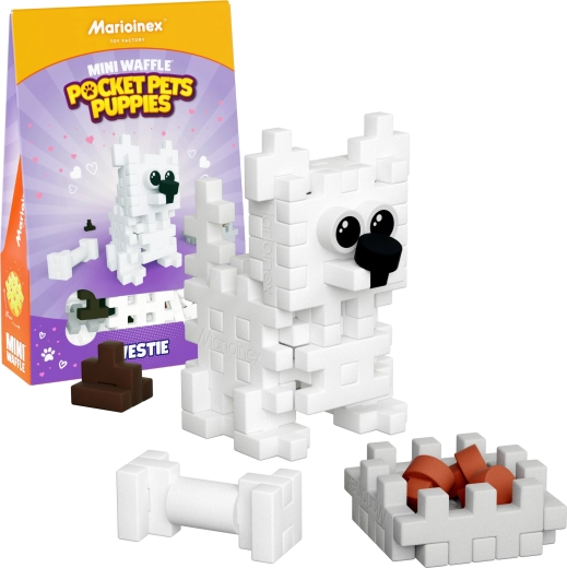 Set de construcție Mini Waffle Pocket Pets căței Westie – WEST HIGHLAND TERRIER