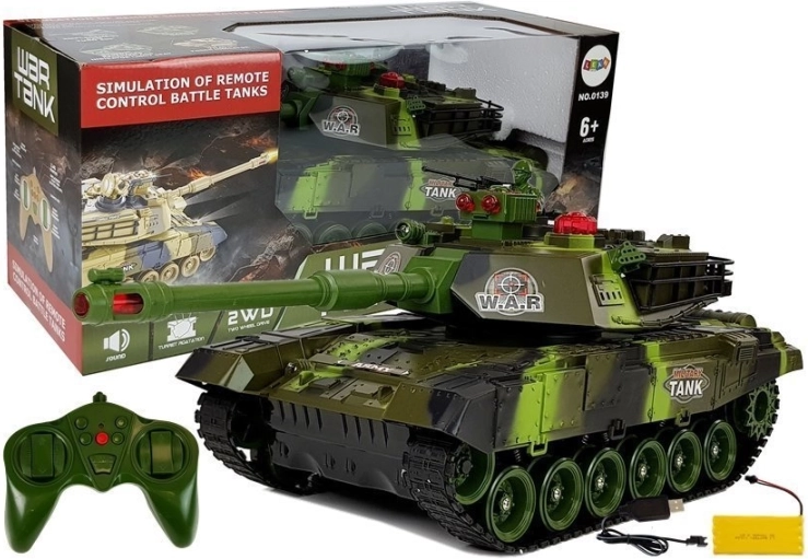 mare tanc RC 2,4 GHz cu lumini și sunete, verde