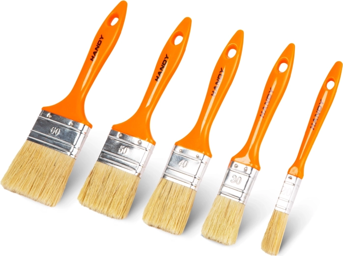 Set de pensule plate pentru vopsit, 20–60 mm, 5 buc.