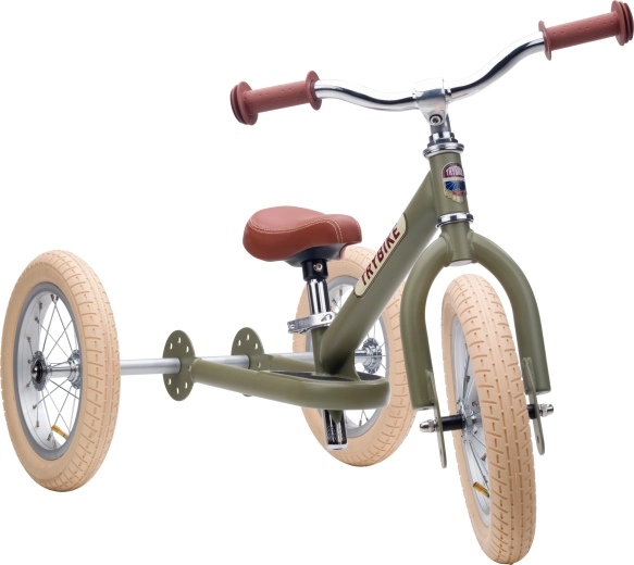 Trybike bicicletă fără pedale 2în1 pentru copii (tricicletă/bicicletă fără pedale) verde mat