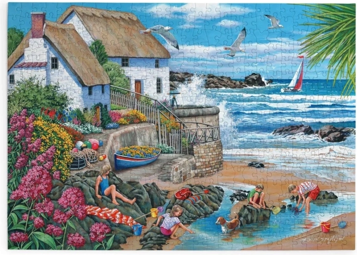 Puzzle House of Puzzles Case pe coastă, 500 de piese mari