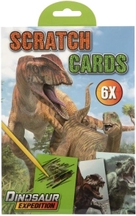 Imagini de zgâriat dinozauri – set 6 carduri 21 × 14 cm