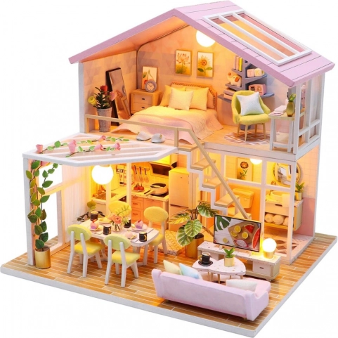 Căsuță miniaturală Casa momentelor liniștite cu iluminare LED