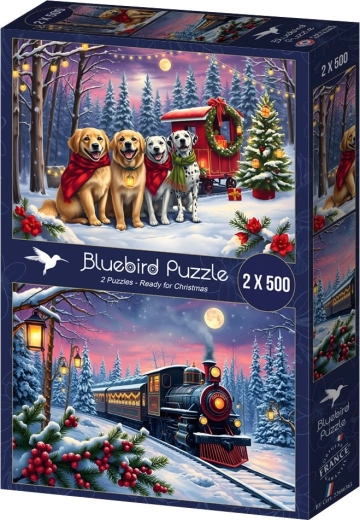 Bluebird puzzle Crăciunul vine 2×500 piese