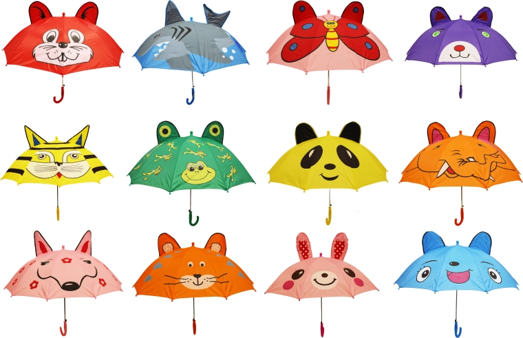 Umbrelă pentru copii cu urechiușe de animale, 47 cm - 1 bucată