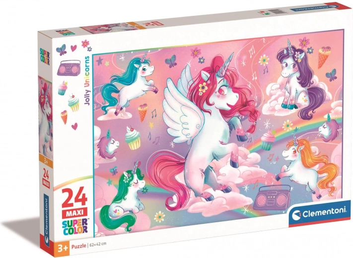 Maxi puzzle 24 piese - unicorni veseli CLEMENTONI