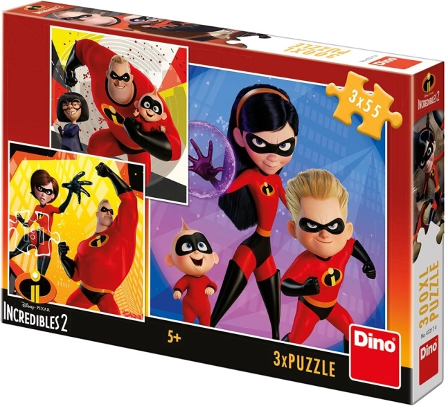 Puzzle Incredibilii 2: Eroii 3x55 piese
