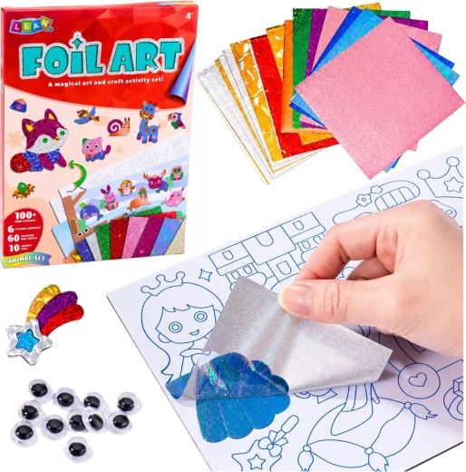 Set creativ Foil Art cu animale – lipire strălucitoare cu folii