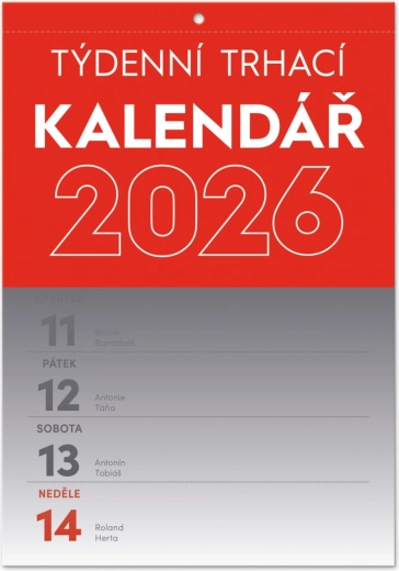 Calendar de perete Săptămânal 2026 A5