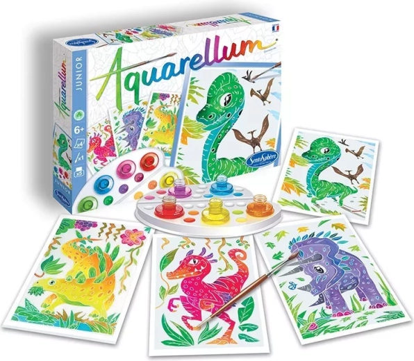 Sentosphere set creativ junior cu acuarele – dinozauri