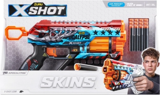 Blaster cu darduri din spumă X-Shot Skins Griefer Apocalypse, 12 darduri