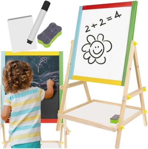 Tablă magnetică rotativă dublă față din lemn pentru copii KRUZZEL