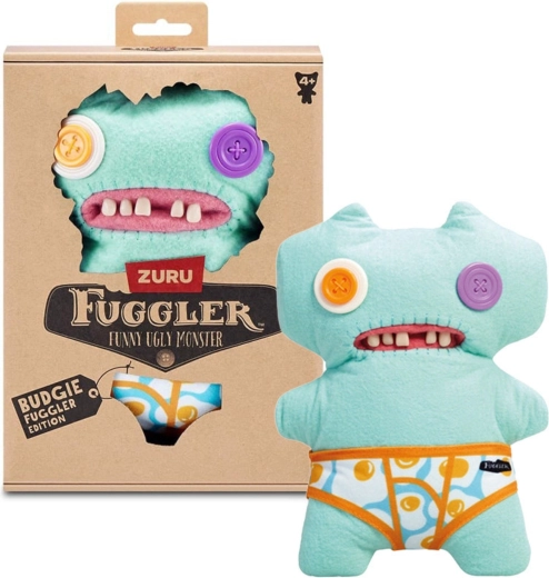 Jucărie de pluș Fuggler Budgie Gaptooth Mc Goo în chiloței, 22 cm