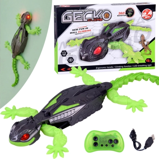 Gekko RC cu telecomandă, urcă pe pereți și rulează pe podea
