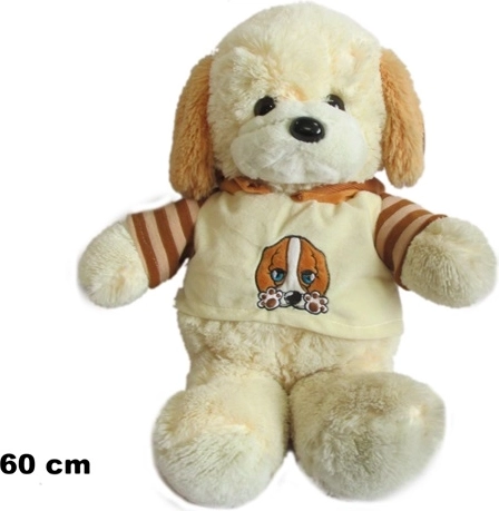 Câine mare de pluș cu tricou 65 cm