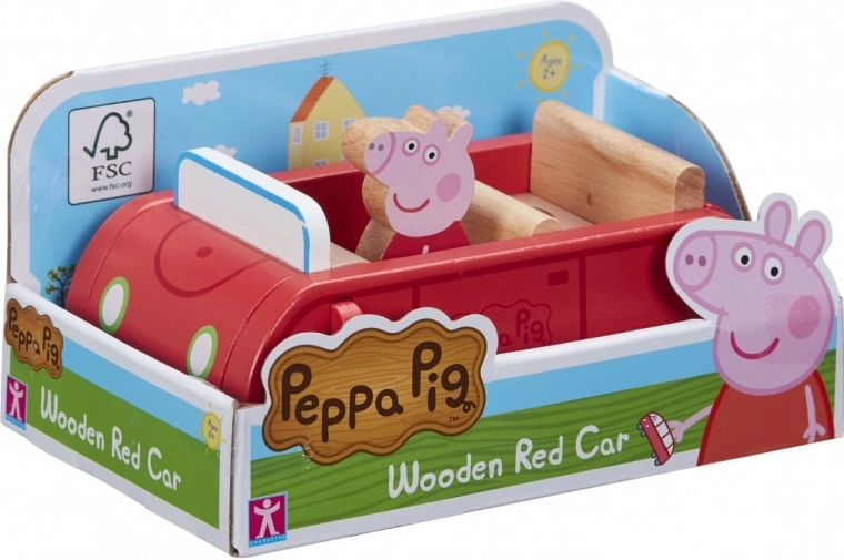 Mașina din lemn Peppa Purcelușa