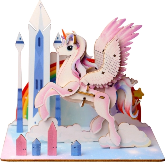 EscapeWelt puzzle 3D din lemn unicorn