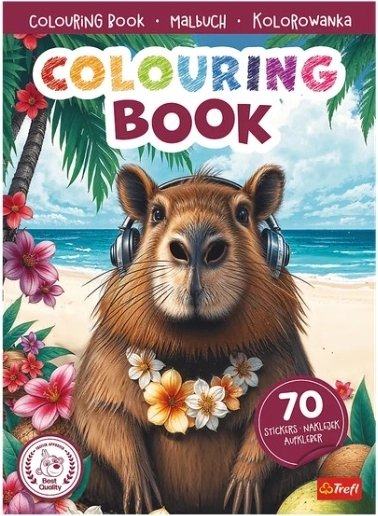Capibara 2 – carte de colorat cu autocolante (poloneză)