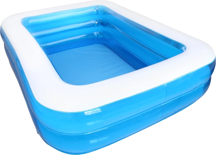 Piscină gonflabilă dreptunghiulară 262 × 175 × 51 cm – turcoaz cu margine albă