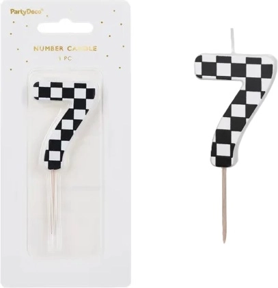 Lumânare aniversară cifră 7 5,5 cm mix - 1 bucată