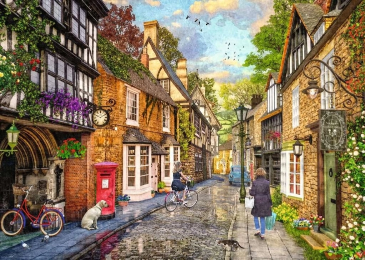 Puzzle Ravensburger Down the Lane 2: Meadow Hill Lane 1000 piese
