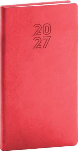 Agendă de buzunar Notique Aprint 2027 roșie 9 × 15,5 cm